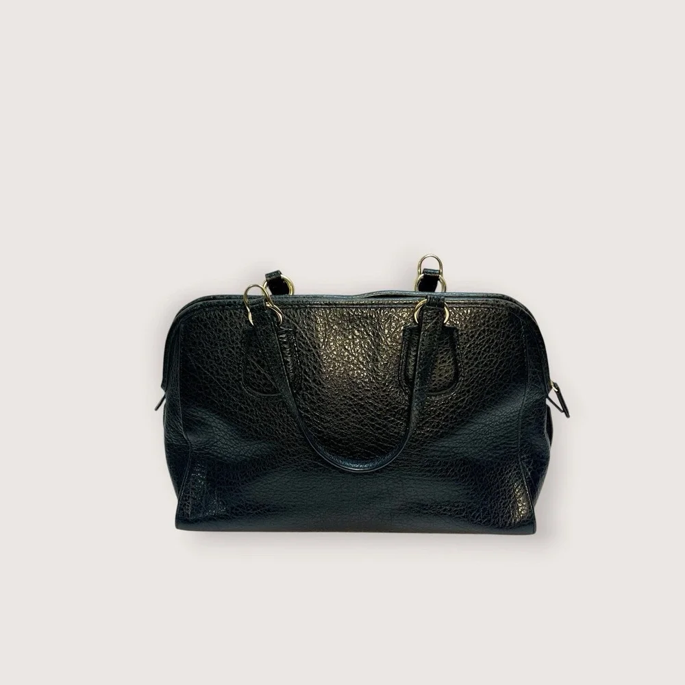 Coach Nolita Black Bag Pebbled Leather Satchel Purse READ Double Handle